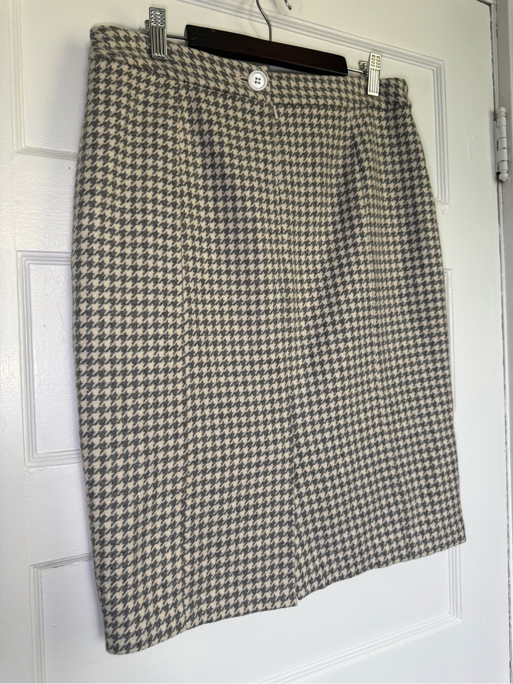Joe Fresh Tweed Houndstooth Wool-Blend Pencil Skirt Dark Academia Minimalist 8 - Picture 6 of 10